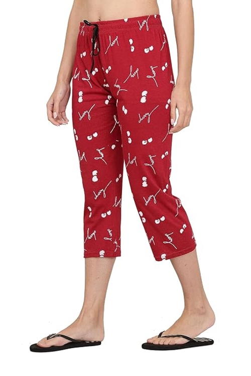 Women's Cotton Knee-Length Girl's Capri Pants 