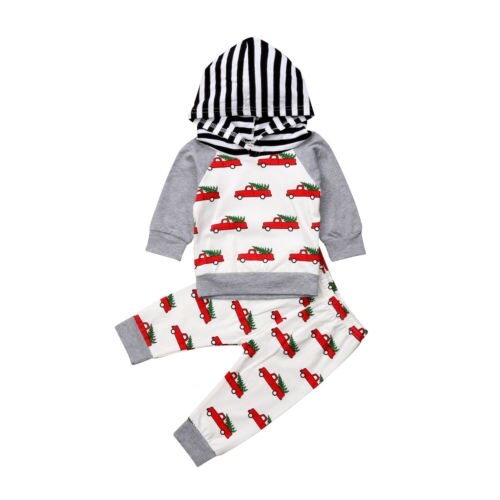 Newborn Baby Boys Girls Christmas Hooded Tops