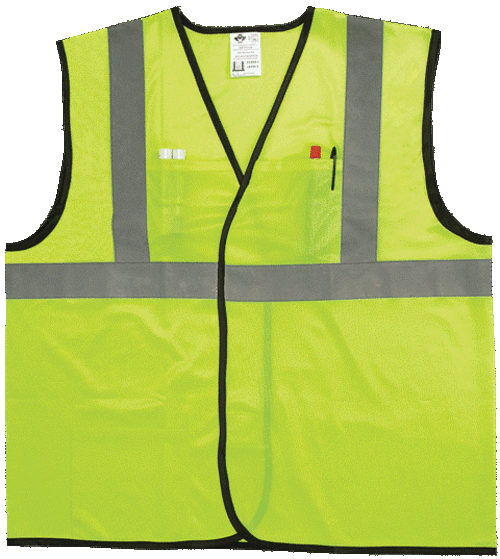 EN511C-2 L-XL Class 2 Econo Vest - Lime, Large & Extra Large