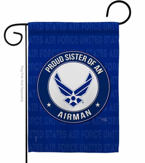 Breeze Decor G158577-BO Proud Sister Airman Garden Flag Armed Forces A
