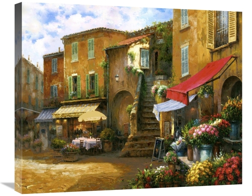 Global Gallery GCS-138250-2228-142 22 x 28 in. Flower Market Piazza Ar