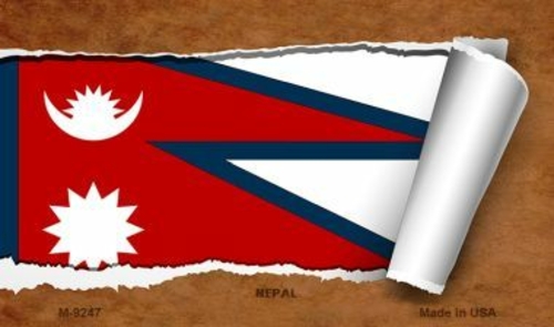 Smart Blonde M-9247 Nepal Flag Scroll Novelty Metal Magnet