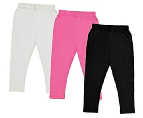 Girls Cotton 3/4th Leggings/Capri (Pack of 3)