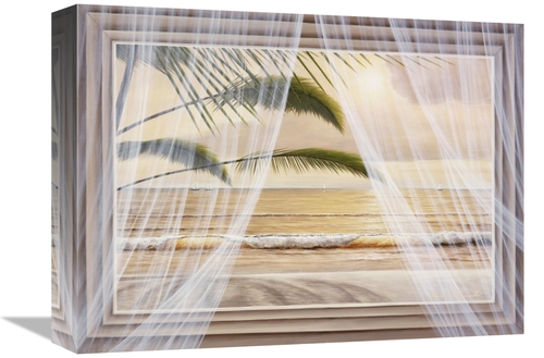 Global Gallery GCS-394001-1216-142 12 x 16 in. Framed Surf & Palm VIew