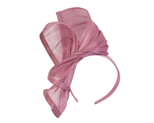 Bespoke dusty pink silk abaca racing fascinator