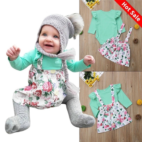 Lovely Newborn Clothes Baby Girls Floral 2Pcs