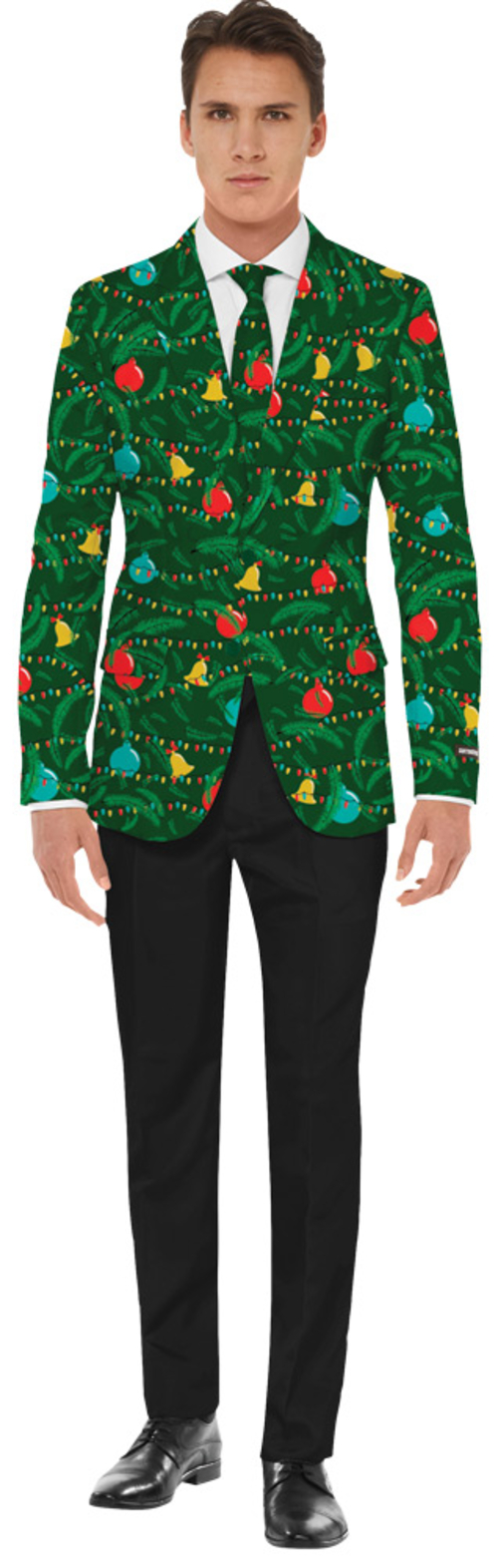 Morris Costumes OSJM0071LG Christmas Green Jacket with Tie, Large 