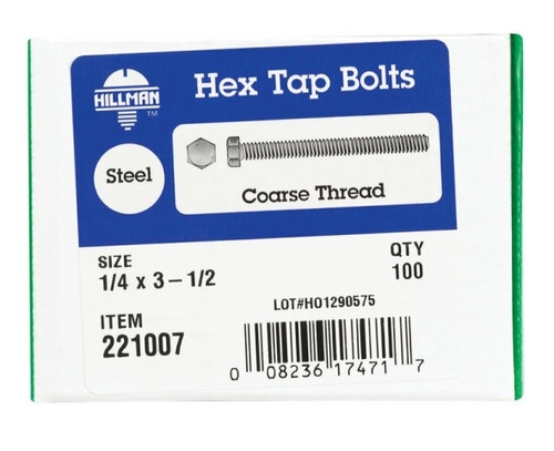 Hillman 221007 0.25 x 3.5 in. Hex Tap Bolt  Box of 100