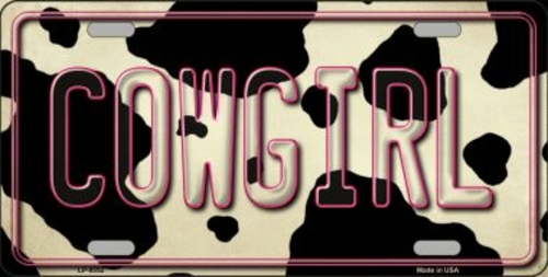 Smart Blonde LP-8552 6 x 12 in. Cowgirl Cow Print Background Novelty M