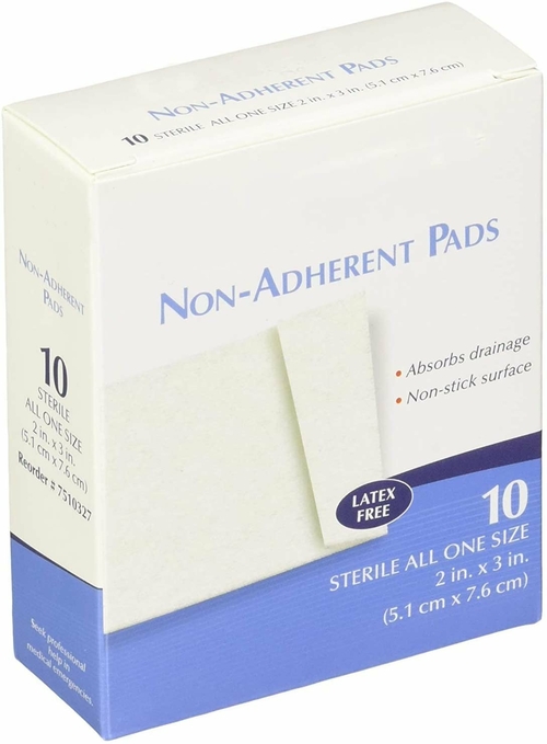 Non-Adherent Pads 2" x 3". Case of 360 Sterile Absorbent Pads for