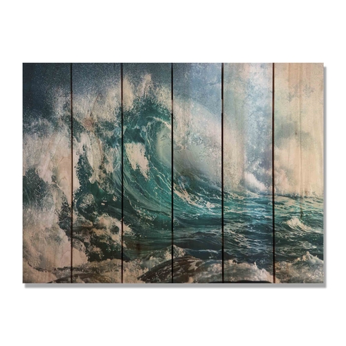 33 x 24 in. Wild Wave Inside & Outside Cedar Wall Art
