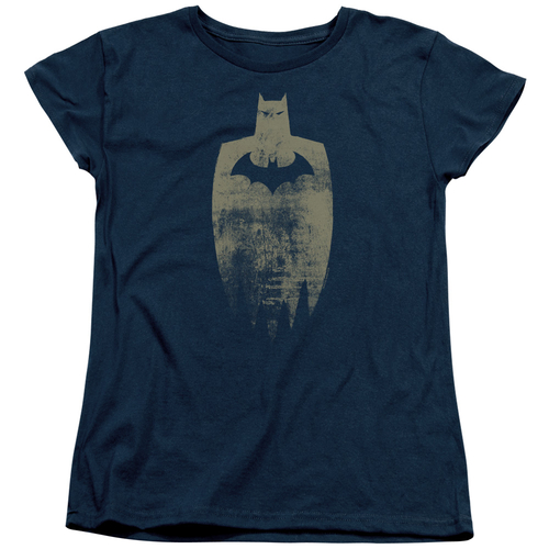 Trevco BM2896-WT-4 Batman & Gold Silhouette Womens Cotton Short Sleeve