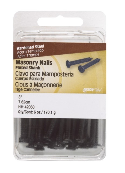 Hillman 42060 6 oz Masonry Fluted Steel Nails  3 in. - pack of 5