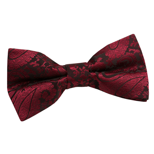 Paisley Pre-Tied Bow Tie - Burgundy