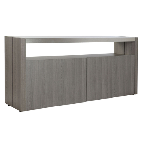 Sideboard DKD Home Decor Crystal Grey Aluminium Oak Tempered Glass