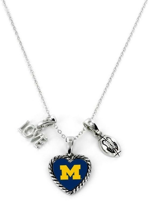 Michigan Wolverines Necklace Charmed Sport Love Football