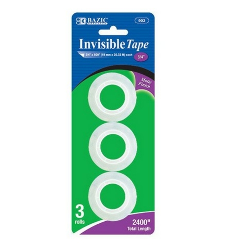 Bazic 902  3/4" X 800" Invisible Tape Refill (3/Pack)  Case 