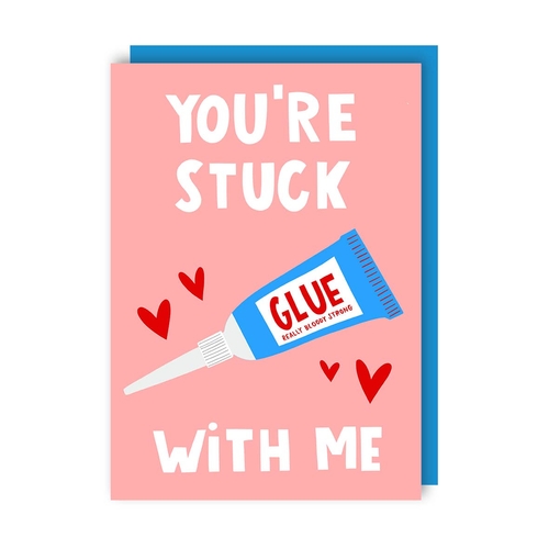 Stuck Funny Love Card (Valentine's, Anniversary) (Pack of 6)