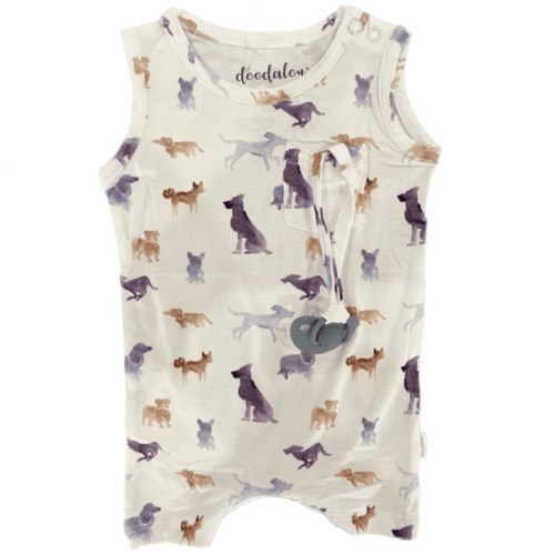 I Woof You! - Doodalou Bamboo Baby Romper Tank with Shorts - 0 - 3