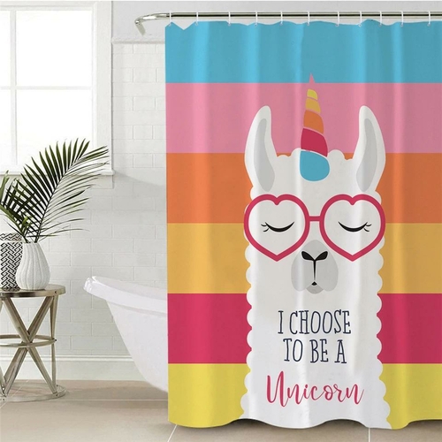 Funny Llama Unicorn Shower Curtain
