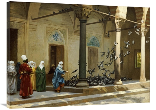 Global Gallery GCS-266379-40-142 40 in. Harem Women Feeding Pigeons in