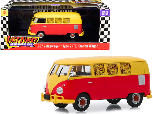 1967 Volkswagen Type 2 (T1) Station Wagon Bus Yellow and Red \Fast