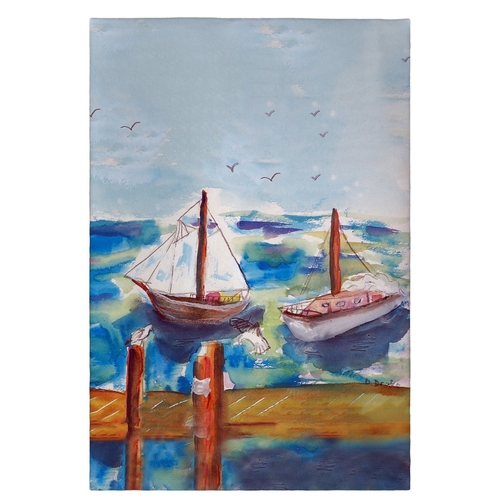 Betsy Drake GT933 20 x 20 in. Two Sailboats Guest Towel