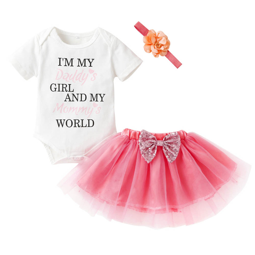 3PCS Newborn Infant Baby Girl Clothes Set Summer