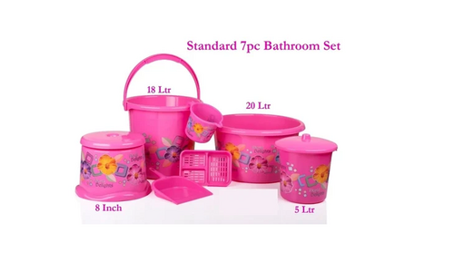 Printed Plastic Bathroom Set including 20ltr Tub