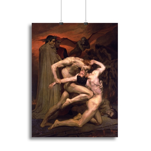 Dante And Virgil In Hell By Bouguereau Canvas Print or Poster