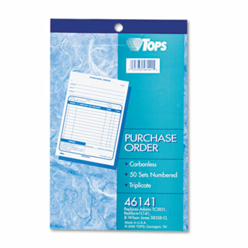 Tops 46141 Purchase Order  5-1/2 x 7-7/8  Carbonless Triplicate  50 Se