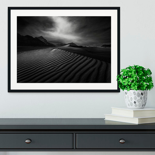 Desert In Greyscale Framed Print