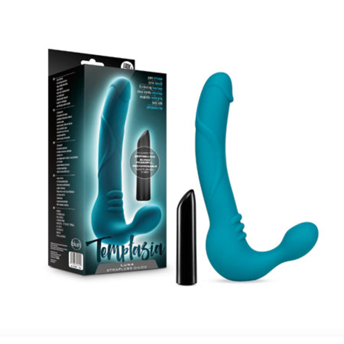 Blush Temptasia Luna 9 in. Silicone Strapless Strap-On Dildo with