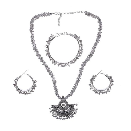 CE Oxidised Jewellery Set with Earrings, Bracelet and Designer