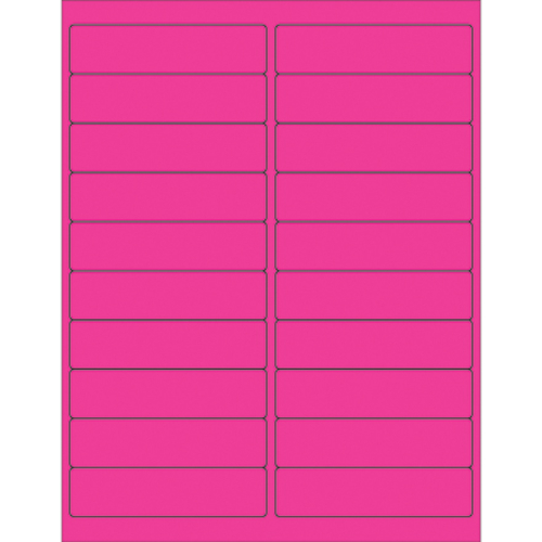Box Partners LL177PK 4 x 1 in. Fluorescent Pink Rectangle Laser Labels
