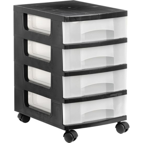Chest of drawers Archivo 2000 With wheels Transparent Black