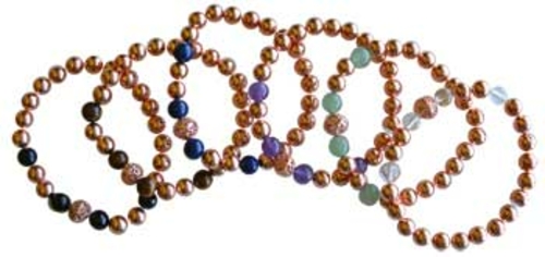 Azure Green JB8COPV 8 mm Copper with Asst Stone Bracelet