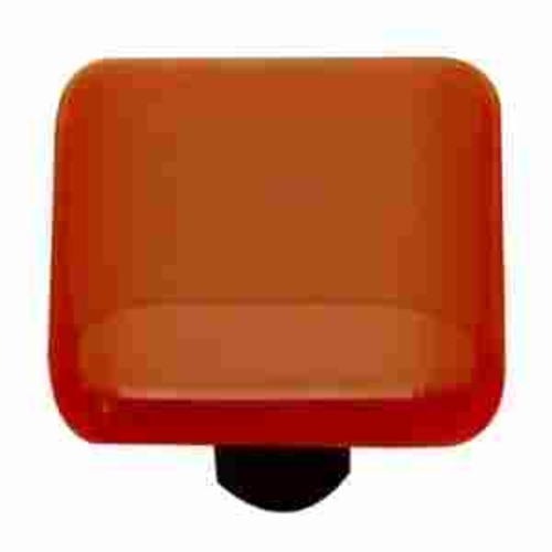 Hot Knobs HK1006-POB Sunset Coral Oval Glass Cabinet Pull - Black Post