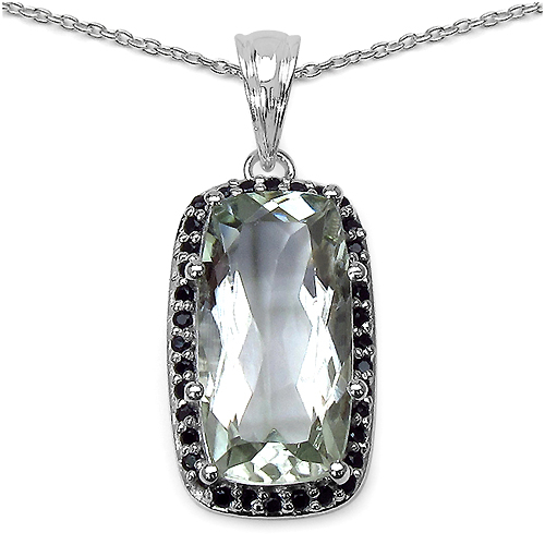 6.72 Carat Genuine Amethyst & Black Spinel .925 Sterling Silver