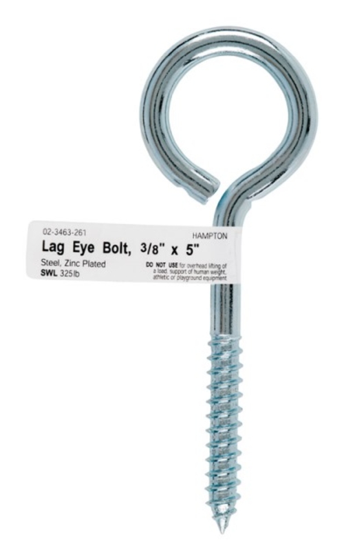 Hampton 02-3463-261 Lag Screw Eye Bolt  0.375 x 5 in. - pack of 10