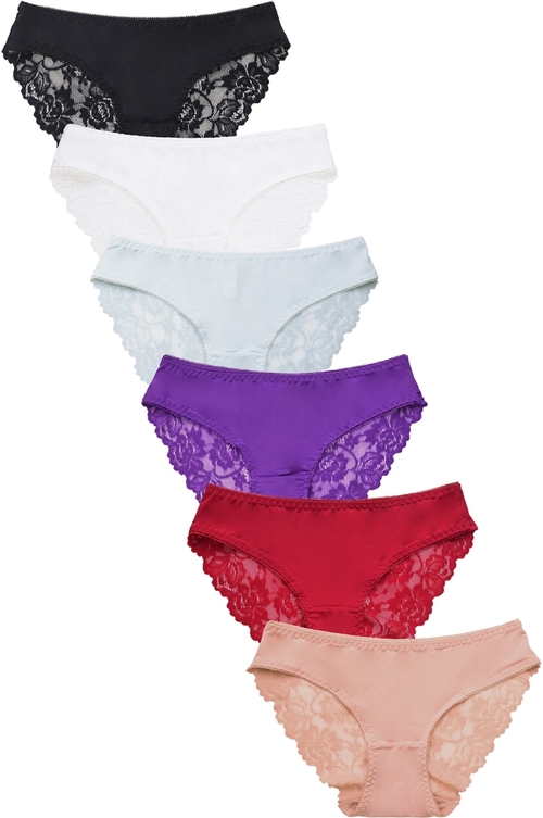 Mamia & Sofra LP7297PK-6PK-SM Womens Intimate Sets - Poly Bikini Panty