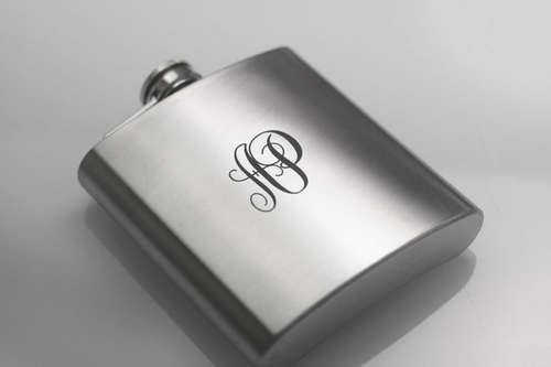 Initials Engraved Monogram Engraved Liquor Hip Flask