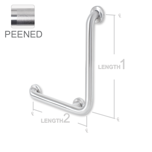 AJW UG130X-K1632R 16 X 32 In. Exposed Flange Right Grab Bar- Peened Gr