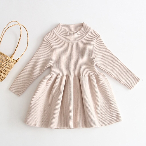 Cream Cotton Sweater Dress