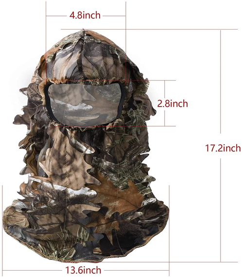 Kylebooker Ghillie Face Mask 3D Leafy Ghillie Camouflage Full Cover