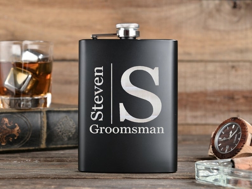 Stainless Steel Flask Personalized Flask for Groomsmen Gift Best Man