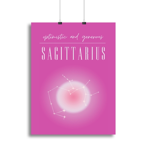Sagittarius Celestial Print Canvas Print or Poster