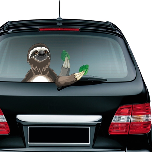 Rylybons Sloth Waving Wiper Decals PVC Rear Window