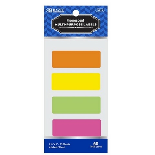 Bazic 3813   2 3/4" X 1" Fluorescent Multipurpose Label (60/