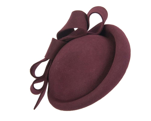 Burgundy felt winter fascinator hat